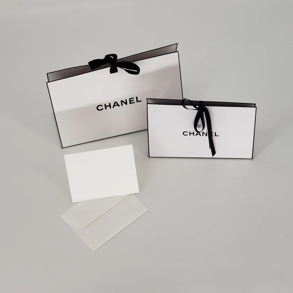 CHANEL 2 Gift Bags with Camellia Card